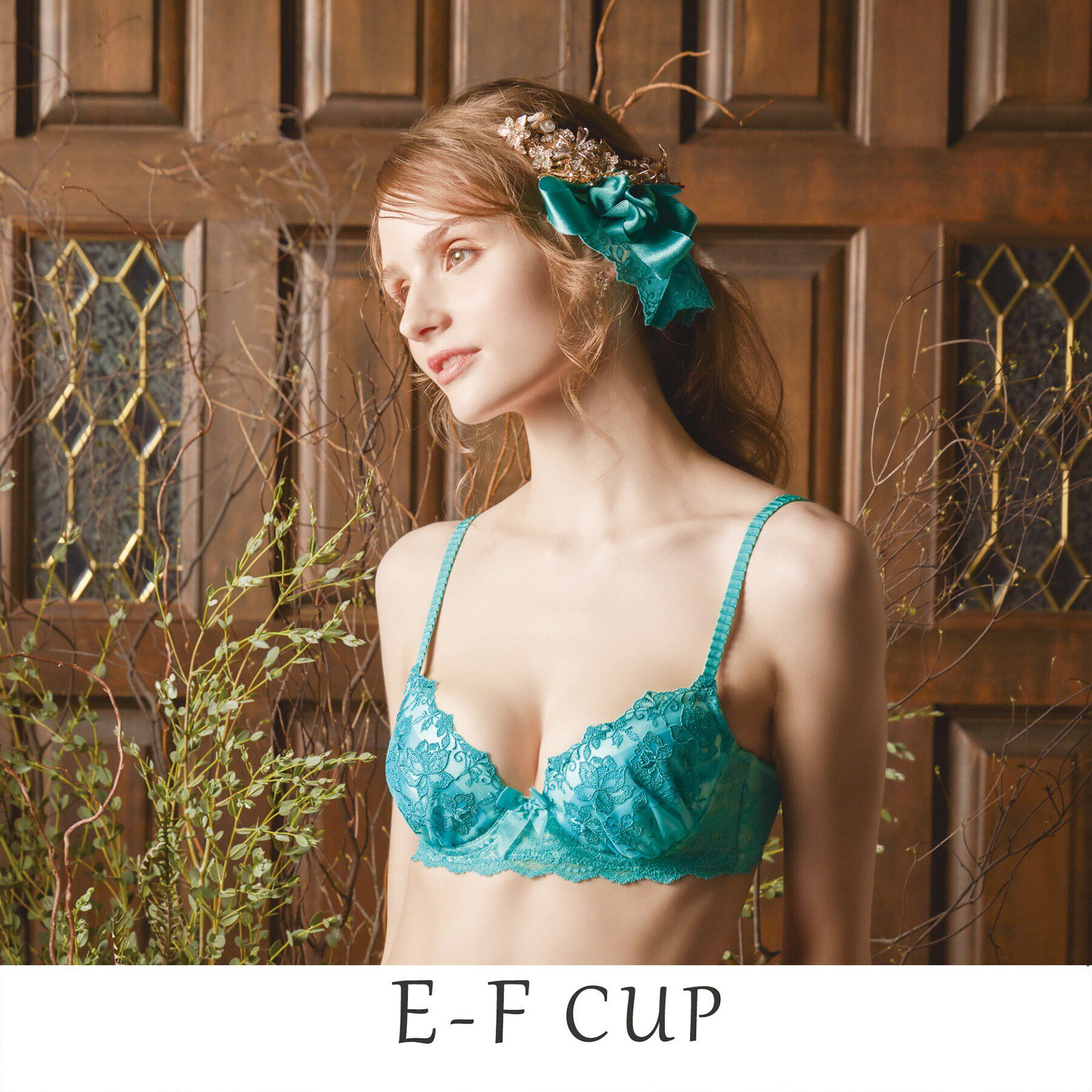 Risa Magli「シェイラ ブラジャー」|インナー|グリーン(024)