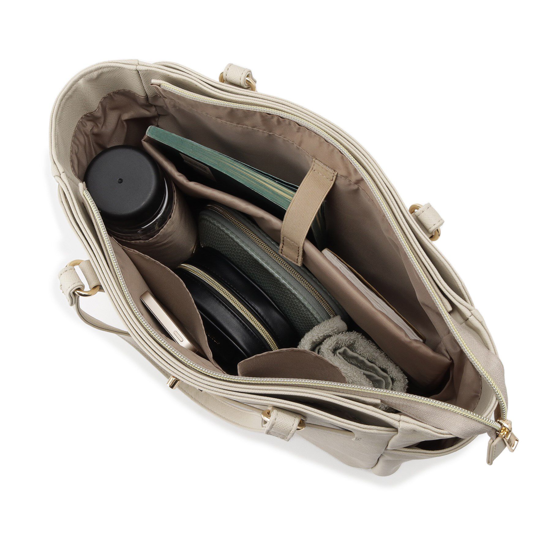 ITS&rsquo;DEMO「【通勤／10ポケット】ベルト飾り付角シボA4トート」|トートバッグ|