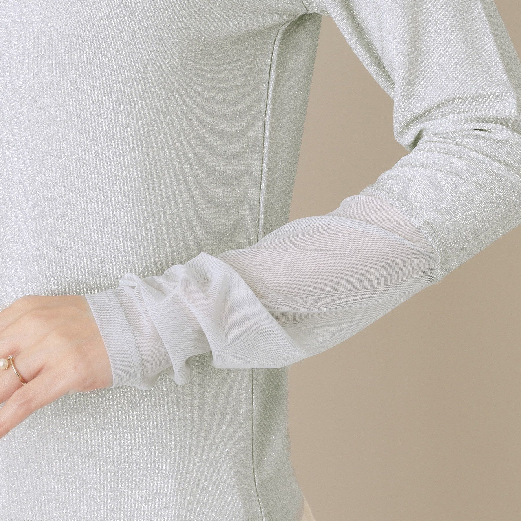 ITS&rsquo;DEMO「【手洗い可】袖シアーラメインナー」|Tシャツ・カットソー|