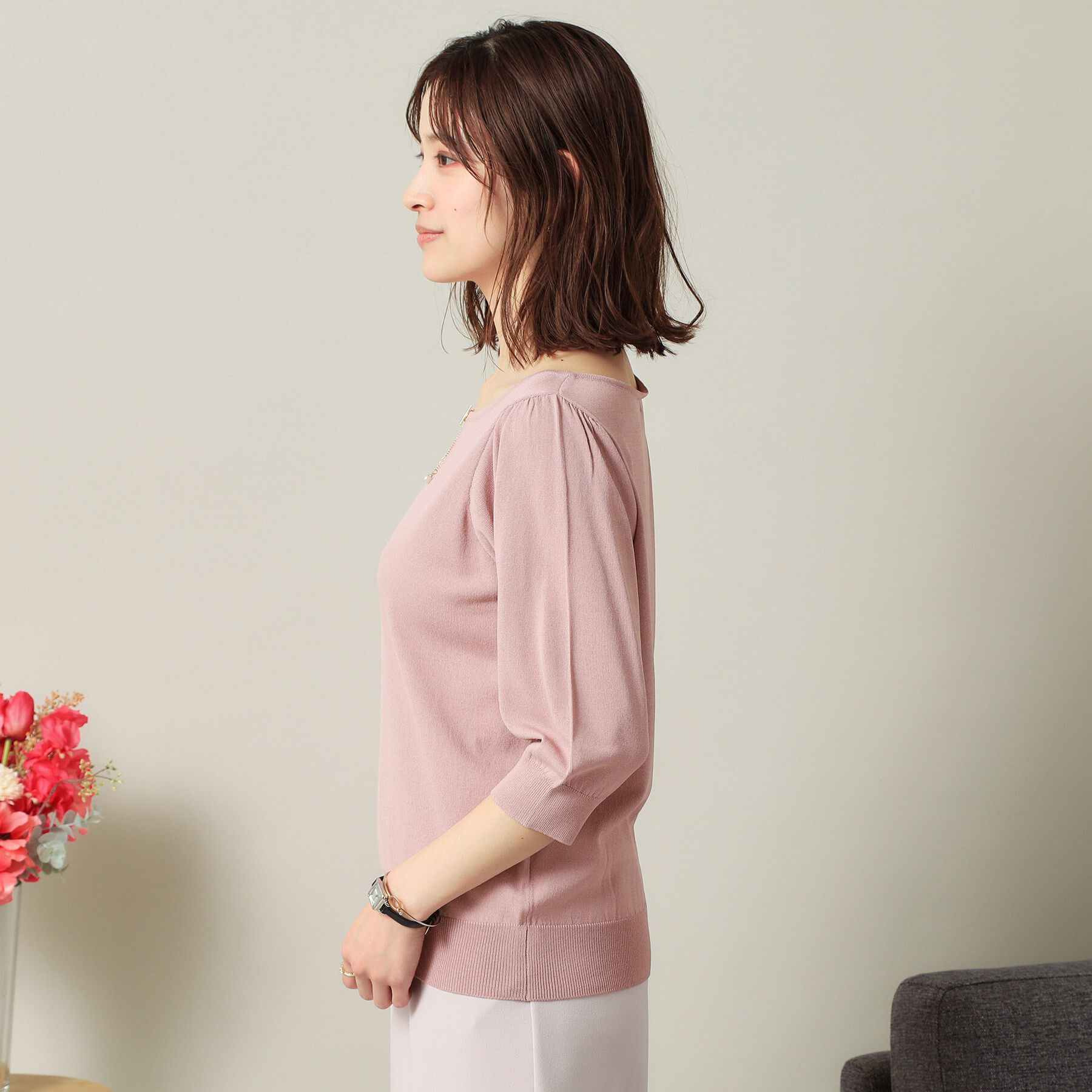 ITS&rsquo;DEMO「【UVケア／接触冷感／アンチピリング／洗濯機OK】キーネックニット」|ニット・セーター|