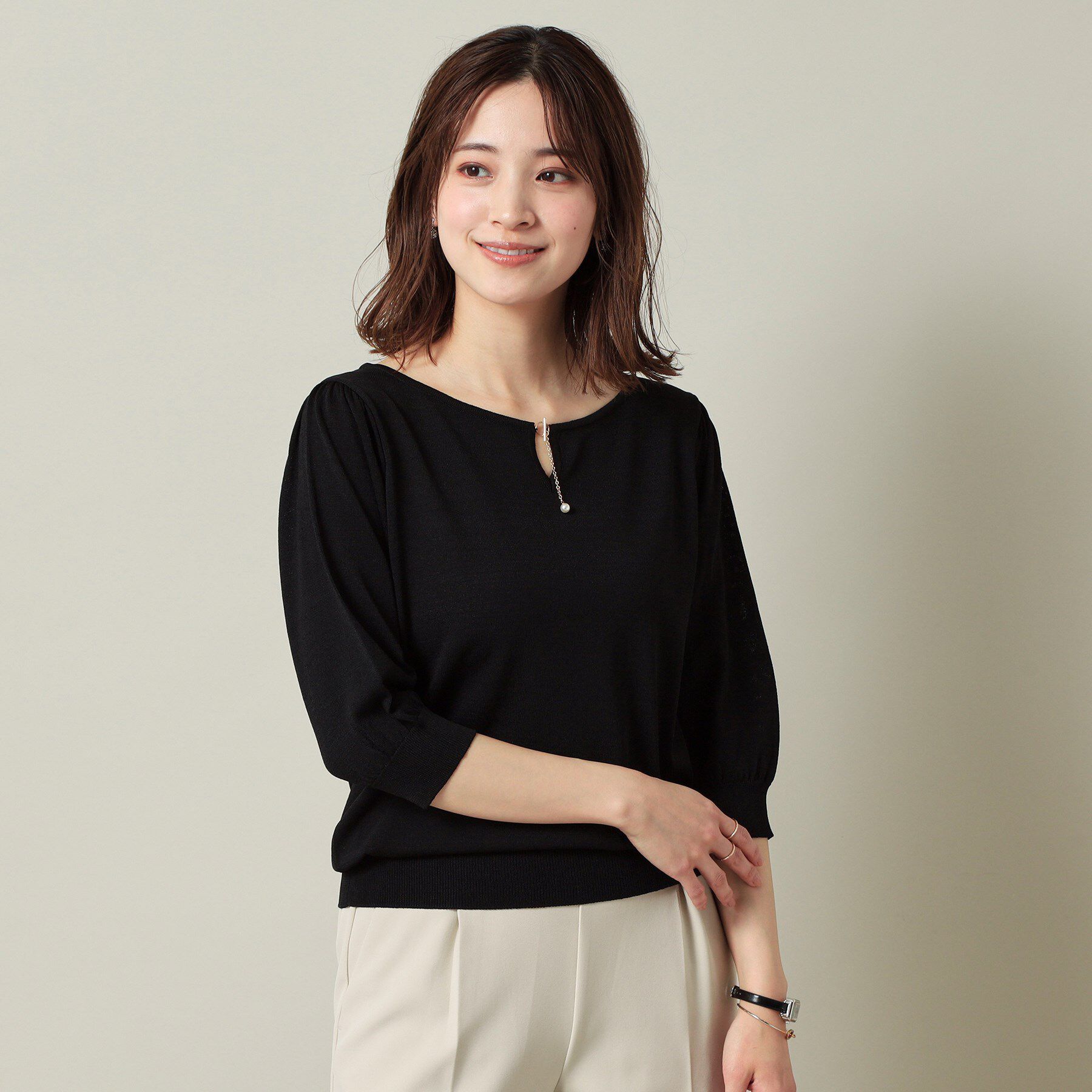 ITS&rsquo;DEMO「【UVケア／接触冷感／アンチピリング／洗濯機OK】キーネックニット」|ニット・セーター|