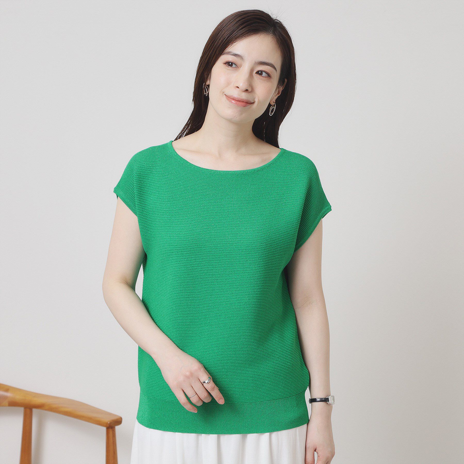 ITS&rsquo;DEMO「【さらりタッチ／ラメ／洗濯機OK】ラメガーターフレンチニット」|ニット・セーター|