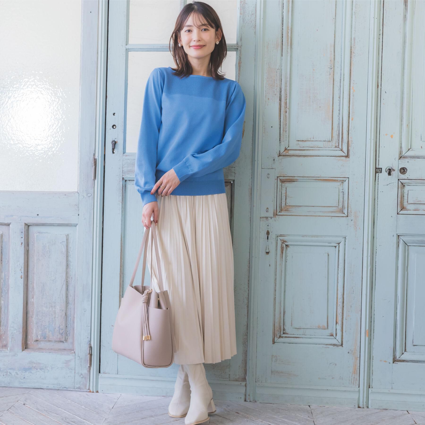 ITS&rsquo;DEMO「【縮みに強い／洗濯機OK】編地切替ニットプルオーバー」|ニット・セーター|