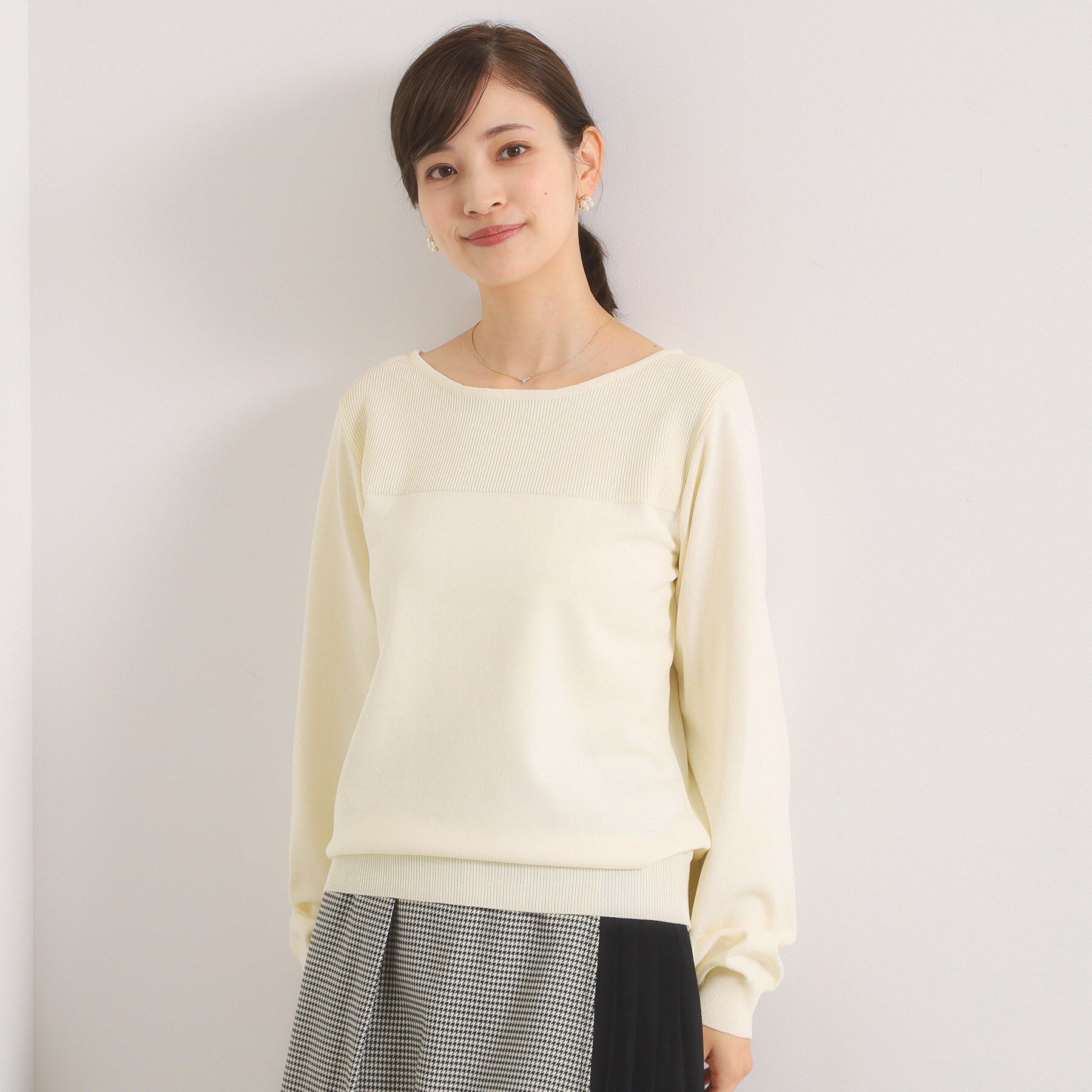 ITS&rsquo;DEMO「【縮みに強い／洗濯機OK】編地切替ニットプルオーバー」|ニット・セーター|