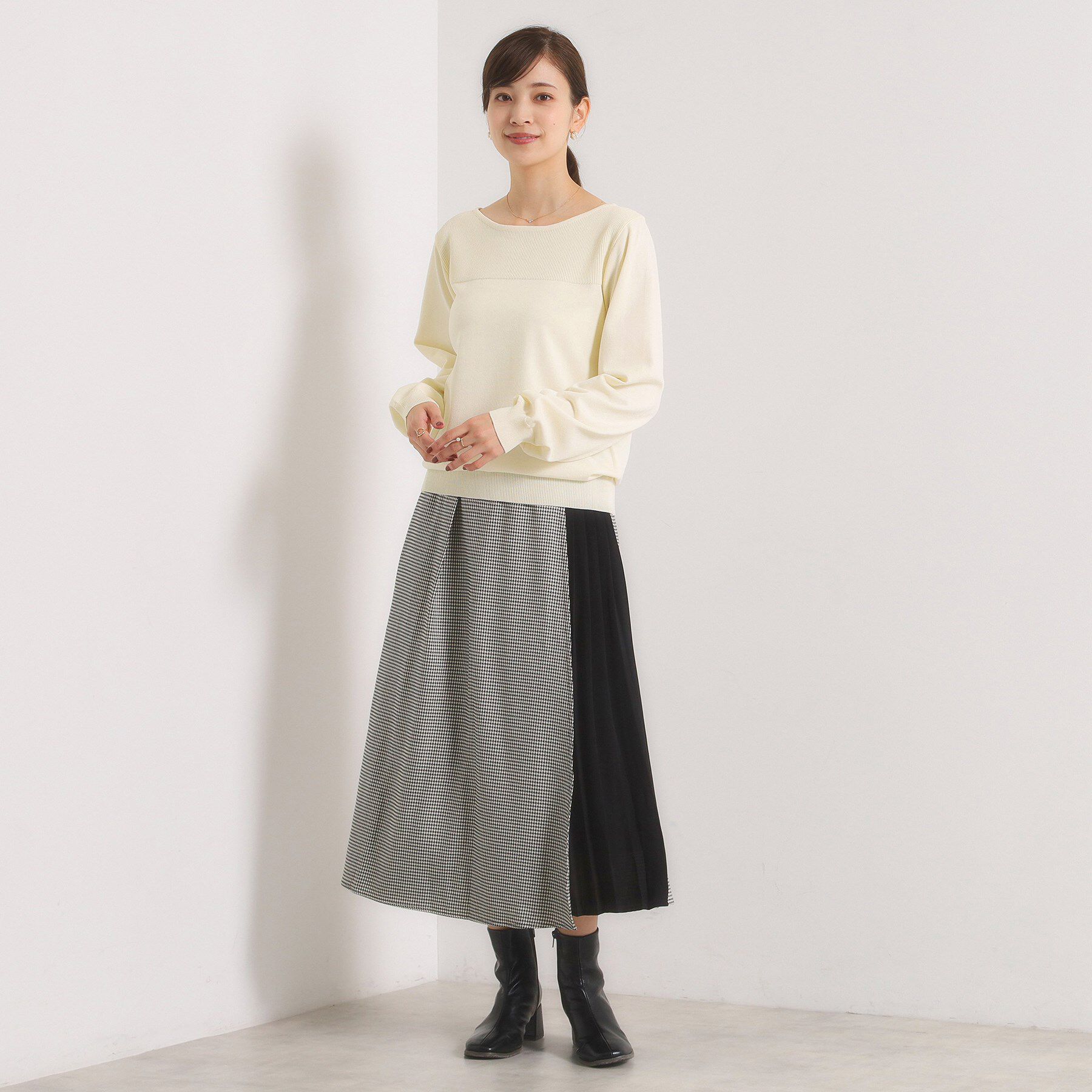 ITS&rsquo;DEMO「【縮みに強い／洗濯機OK】編地切替ニットプルオーバー」|ニット・セーター|