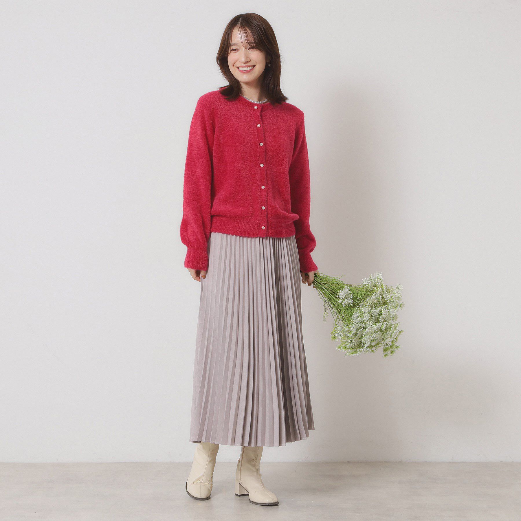 ITS&rsquo;DEMO「【手洗い可】フェザーヤーンクルーカーディガン」|カーディガン|