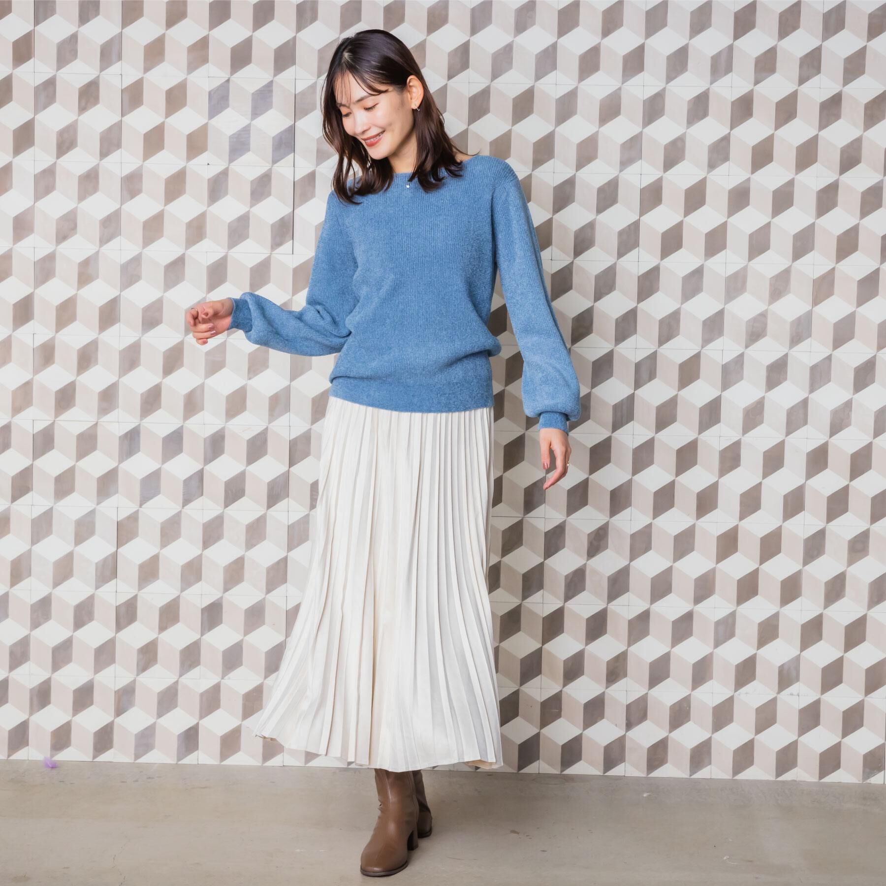 ITS&rsquo;DEMO「【毛玉防止／洗濯機OK】ボートネックモールニット」|ニット・セーター|