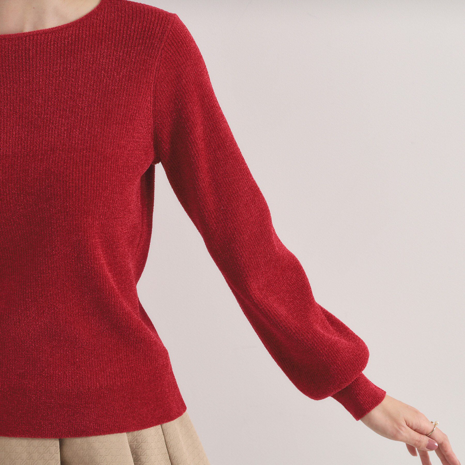 ITS&rsquo;DEMO「【毛玉防止／洗濯機OK】ボートネックモールニット」|ニット・セーター|