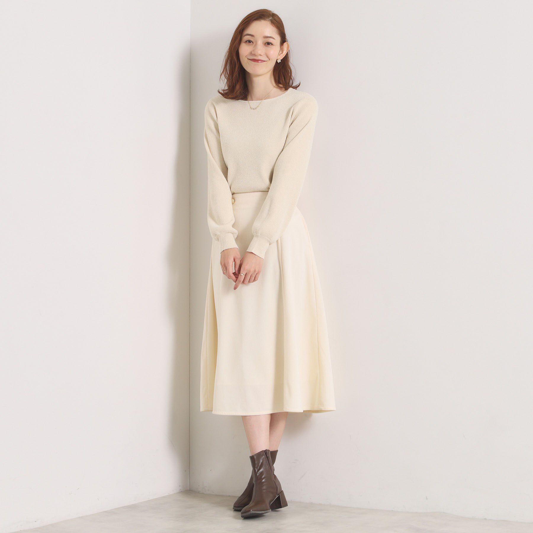 ITS&rsquo;DEMO「【毛玉防止／洗濯機OK】ボートネックモールニット」|ニット・セーター|