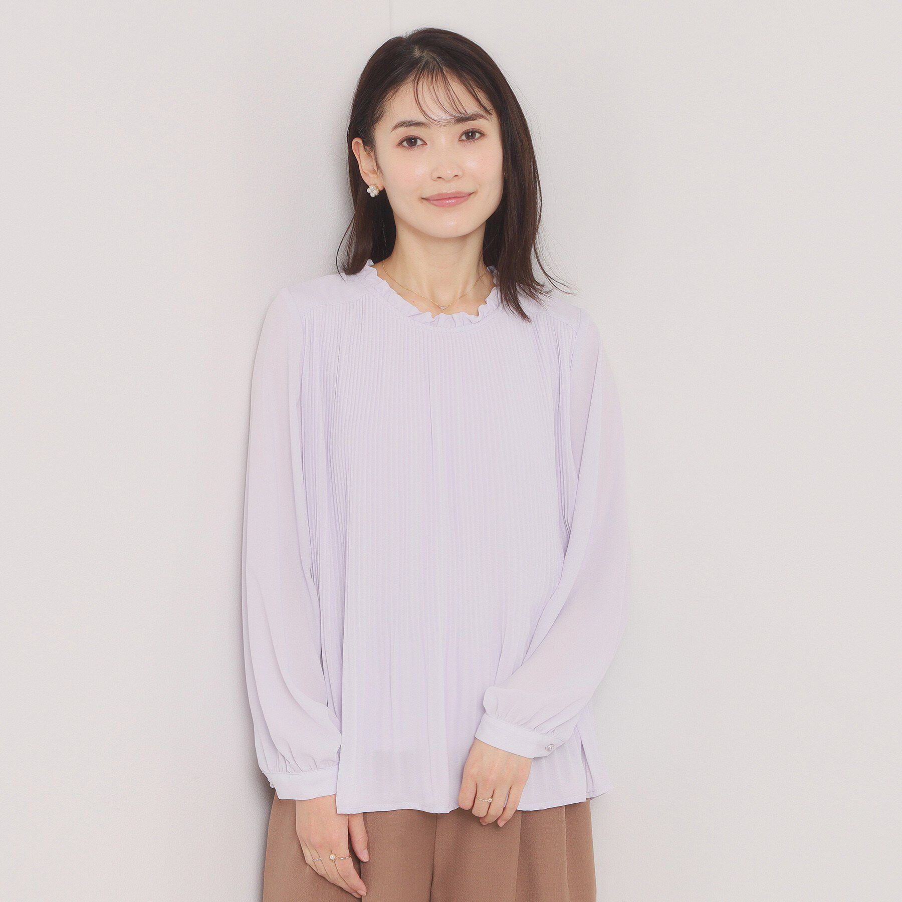 ITS&rsquo;DEMO「【手洗い可】プリーツブラウス」|シャツ・ブラウス|ラベンダー(080)