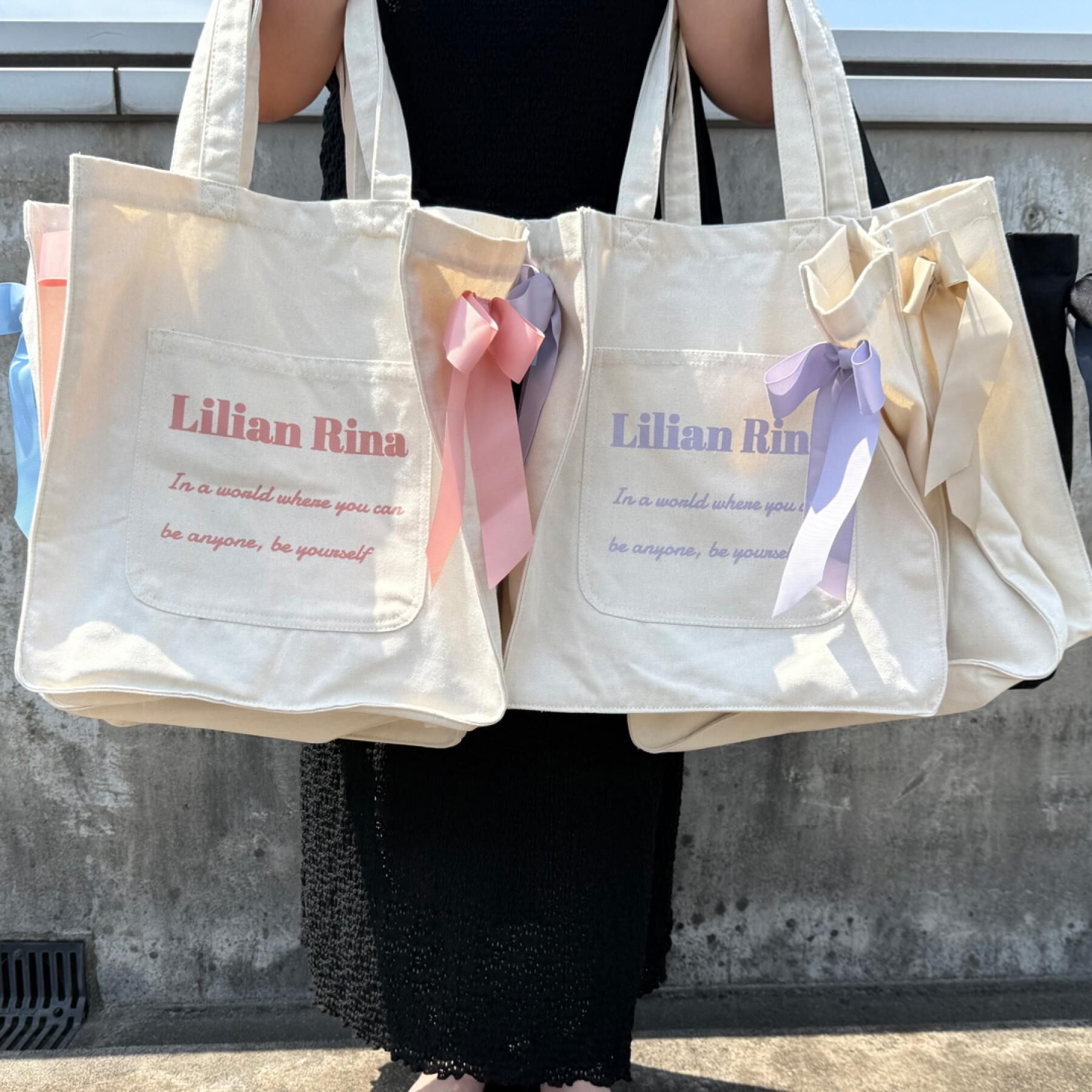 Ober Tashe「【新生活・新学期】推し活にもぴったり！リリアンリーナサイドリボントートバッグ」|トートバッグ|