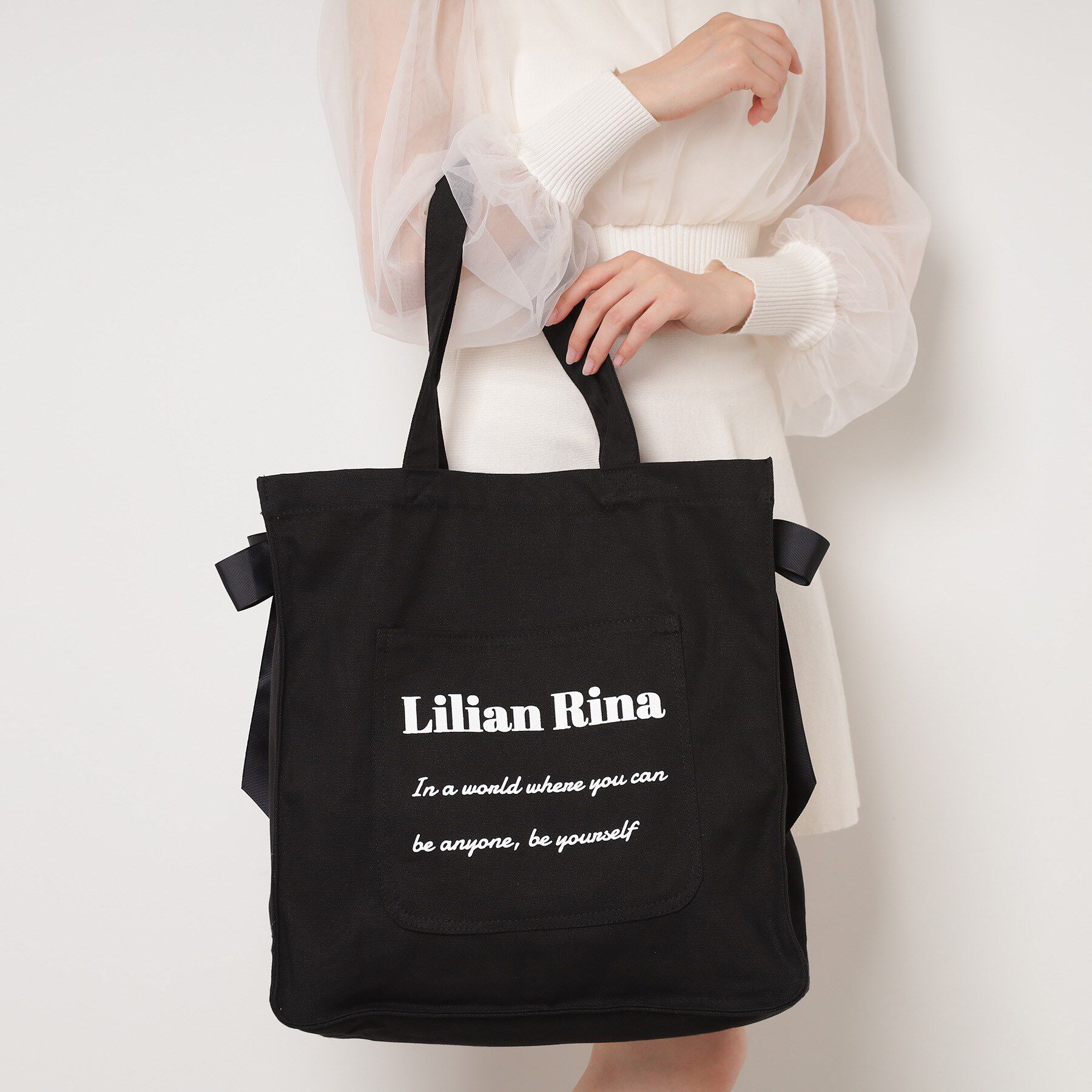 Ober Tashe「【新生活・新学期】推し活にもぴったり！リリアンリーナサイドリボントートバッグ」|トートバッグ|