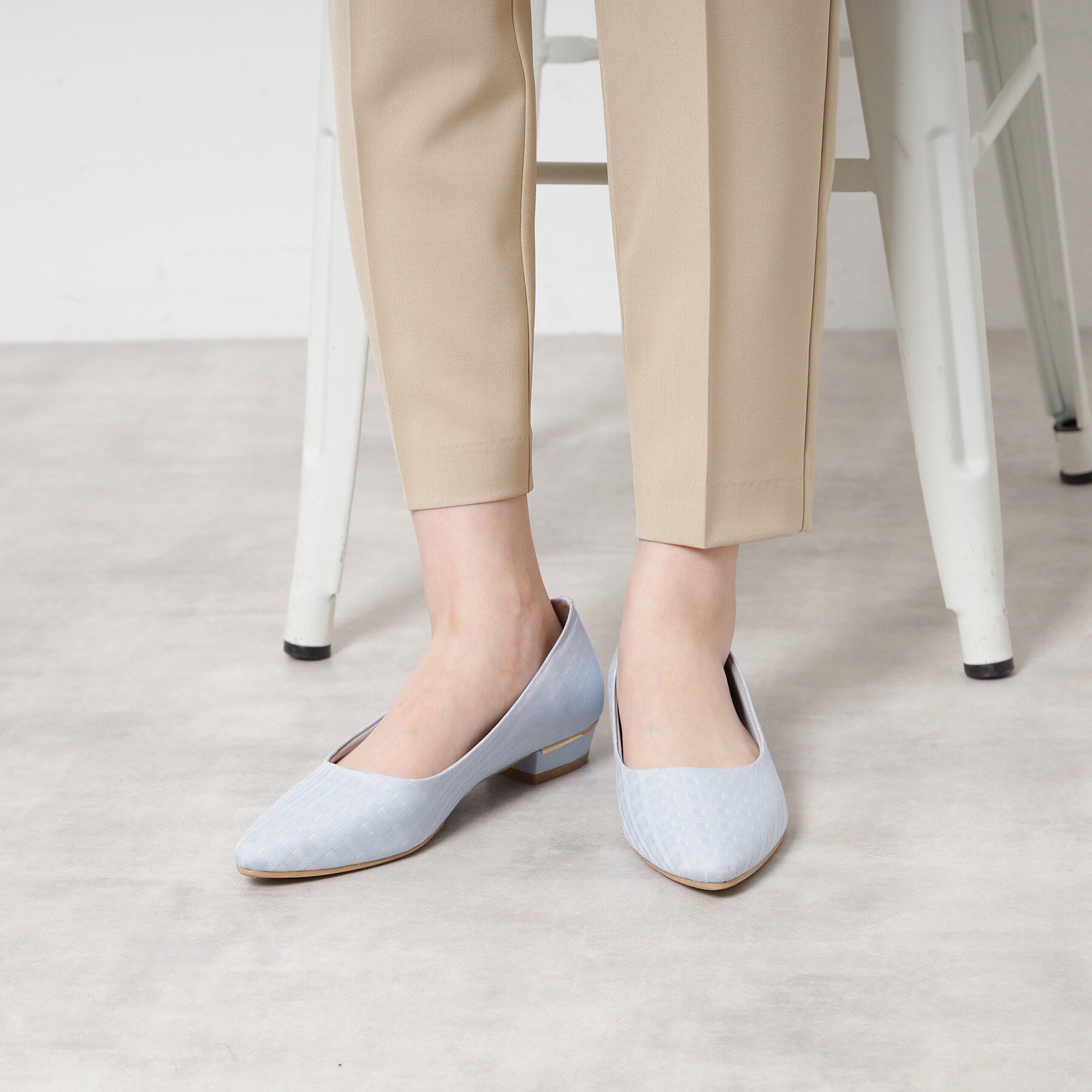 ESPERANZA「《定番》晴雨兼用クッションフラットパンプス」|パンプス|