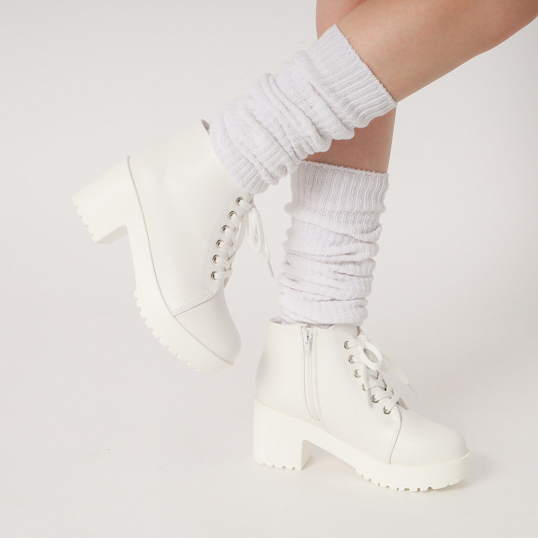 csT&P「一体厚底レースアップブーツ」|ショートブーツ|