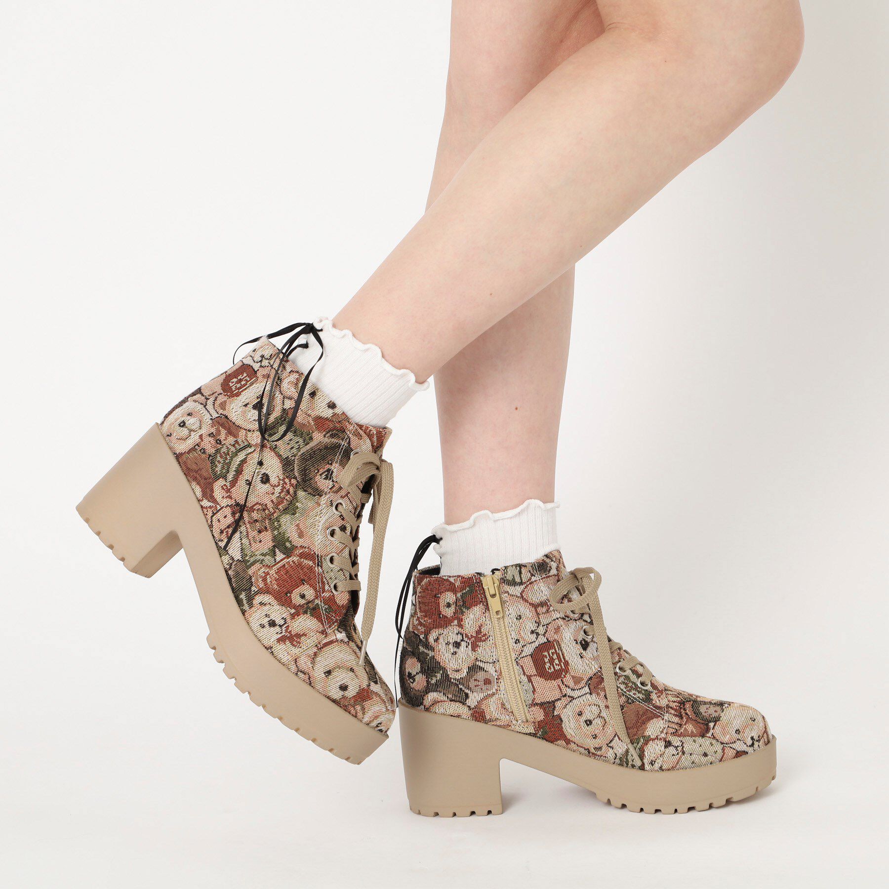 csT&P「一体厚底レースアップブーツ」|ショートブーツ|