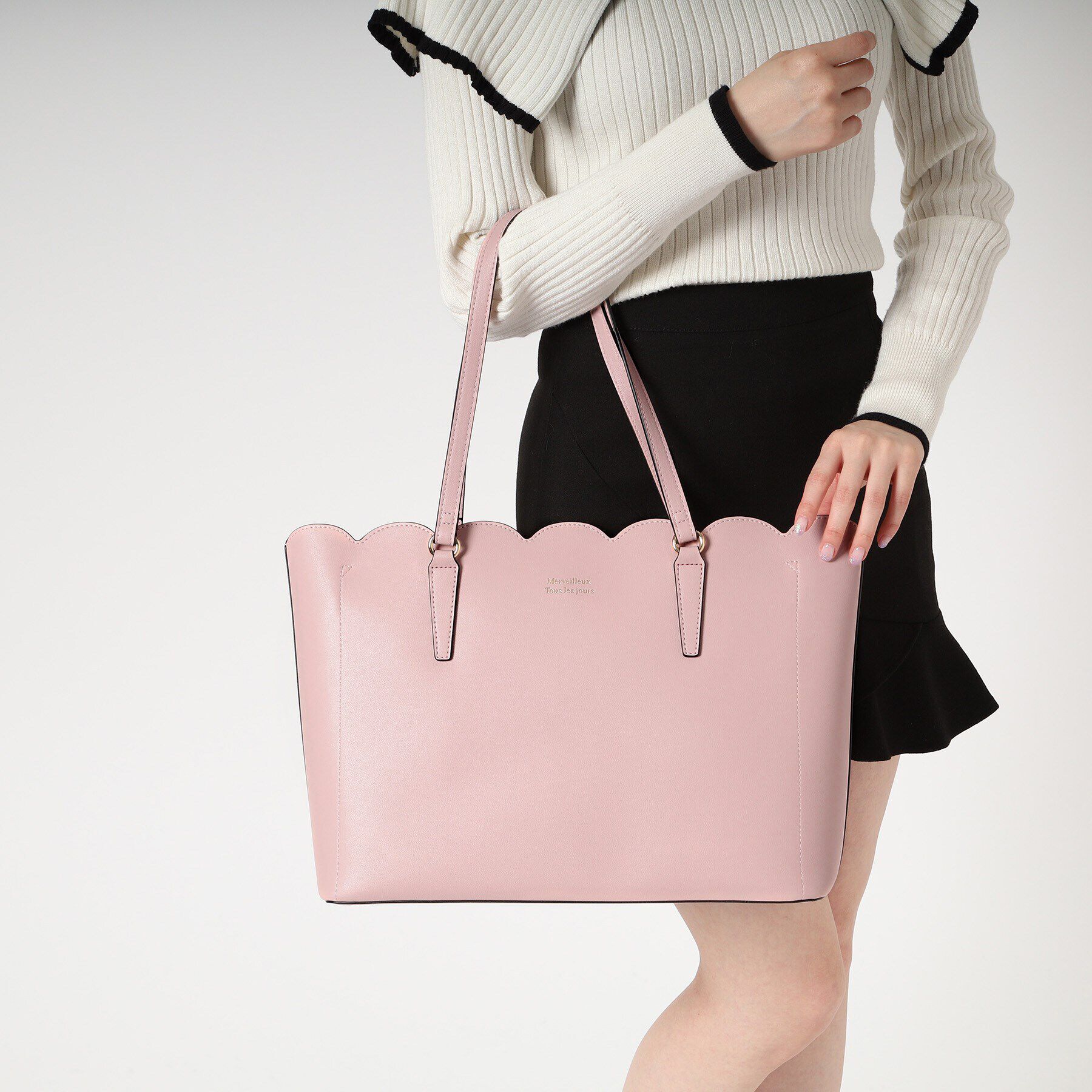 Ober Tashe「スカラップ合皮トート」|トートバッグ|