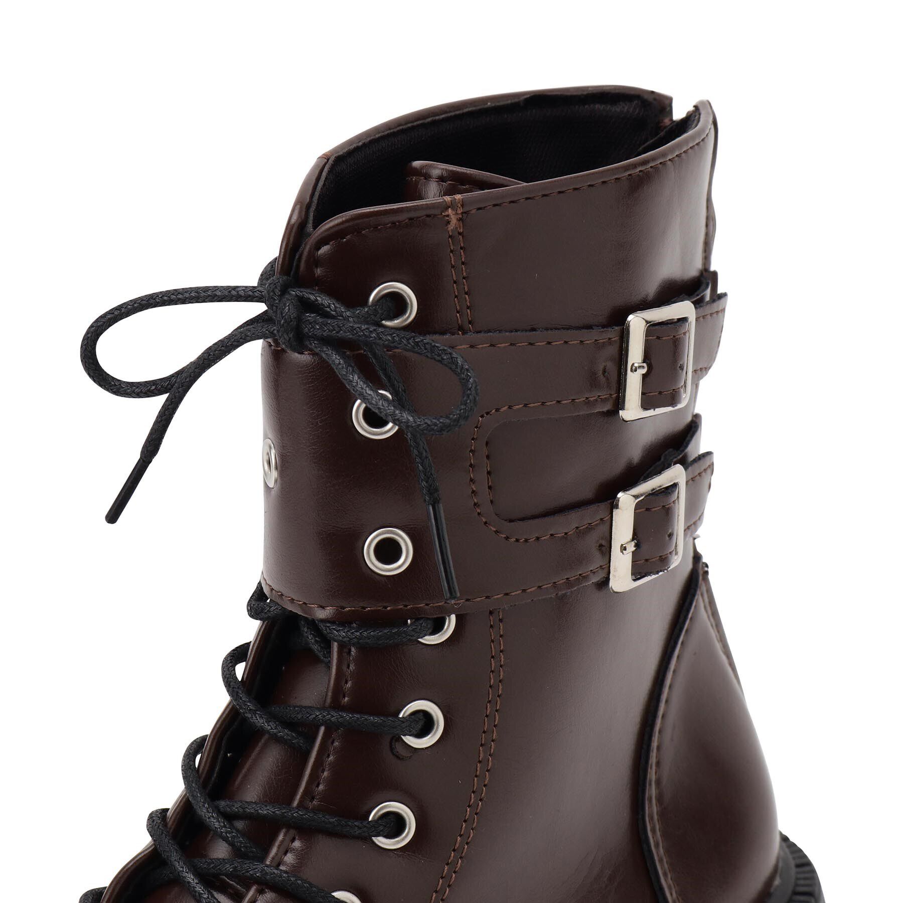 csT&P「厚底ダブルベルトレースアップブーツ」|ショートブーツ|