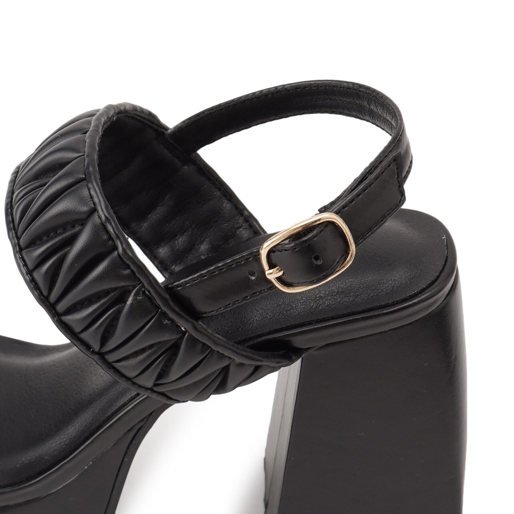 csT&P「ギャザーダブルベルト チャンキーヒールサンダル」|サンダル|