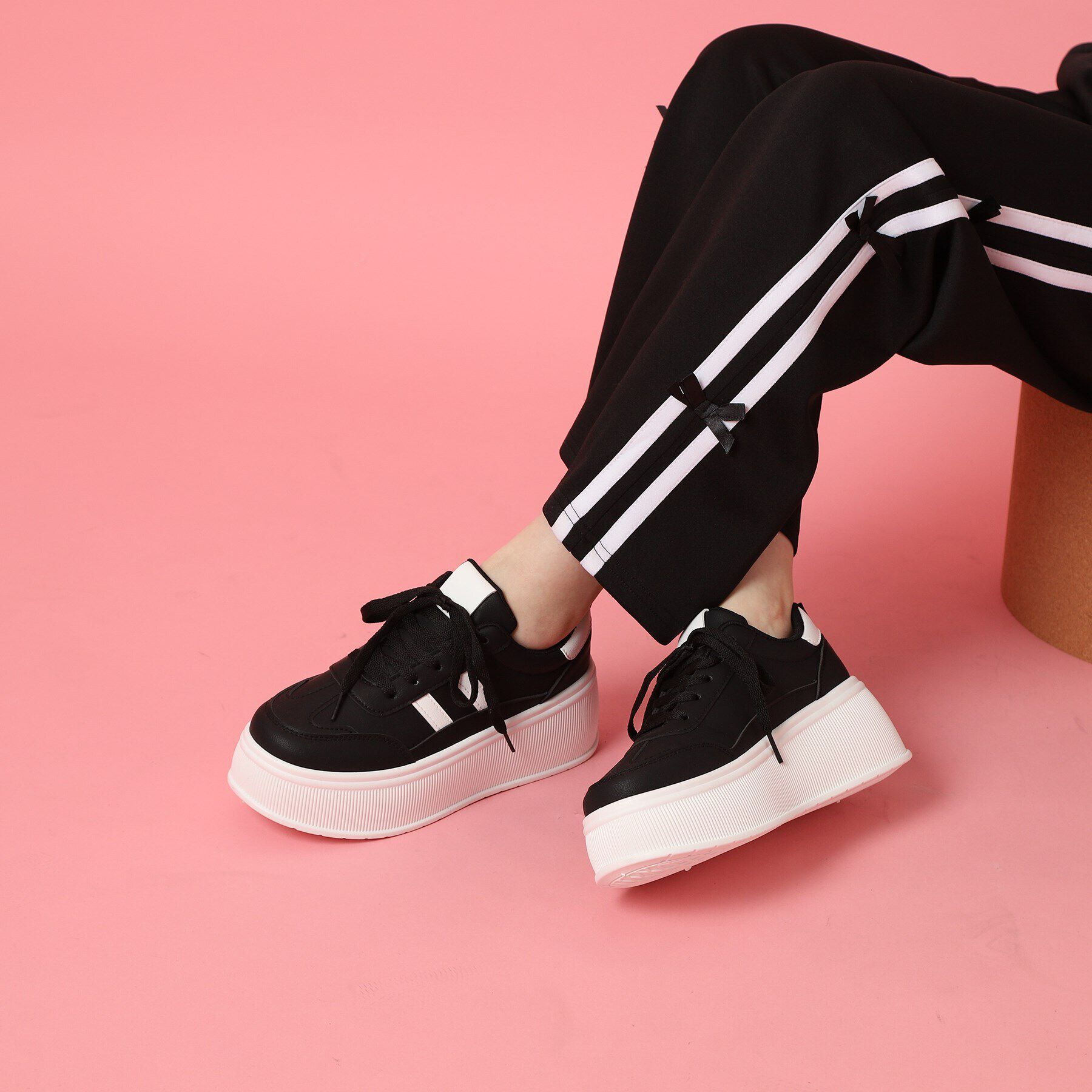 csT&P「厚底ラインデザインスニーカー」|スニーカー|