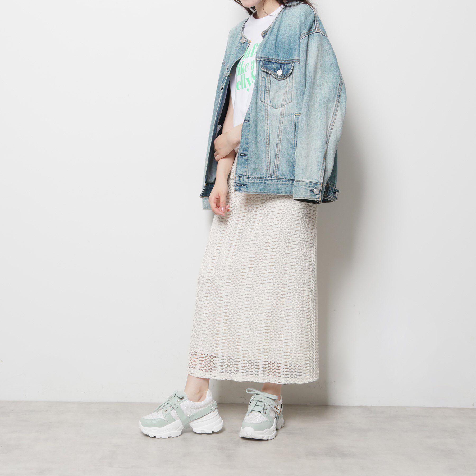 ESPERANZA「ツイード風フラワーベルト厚底スニーカー」|スニーカー|