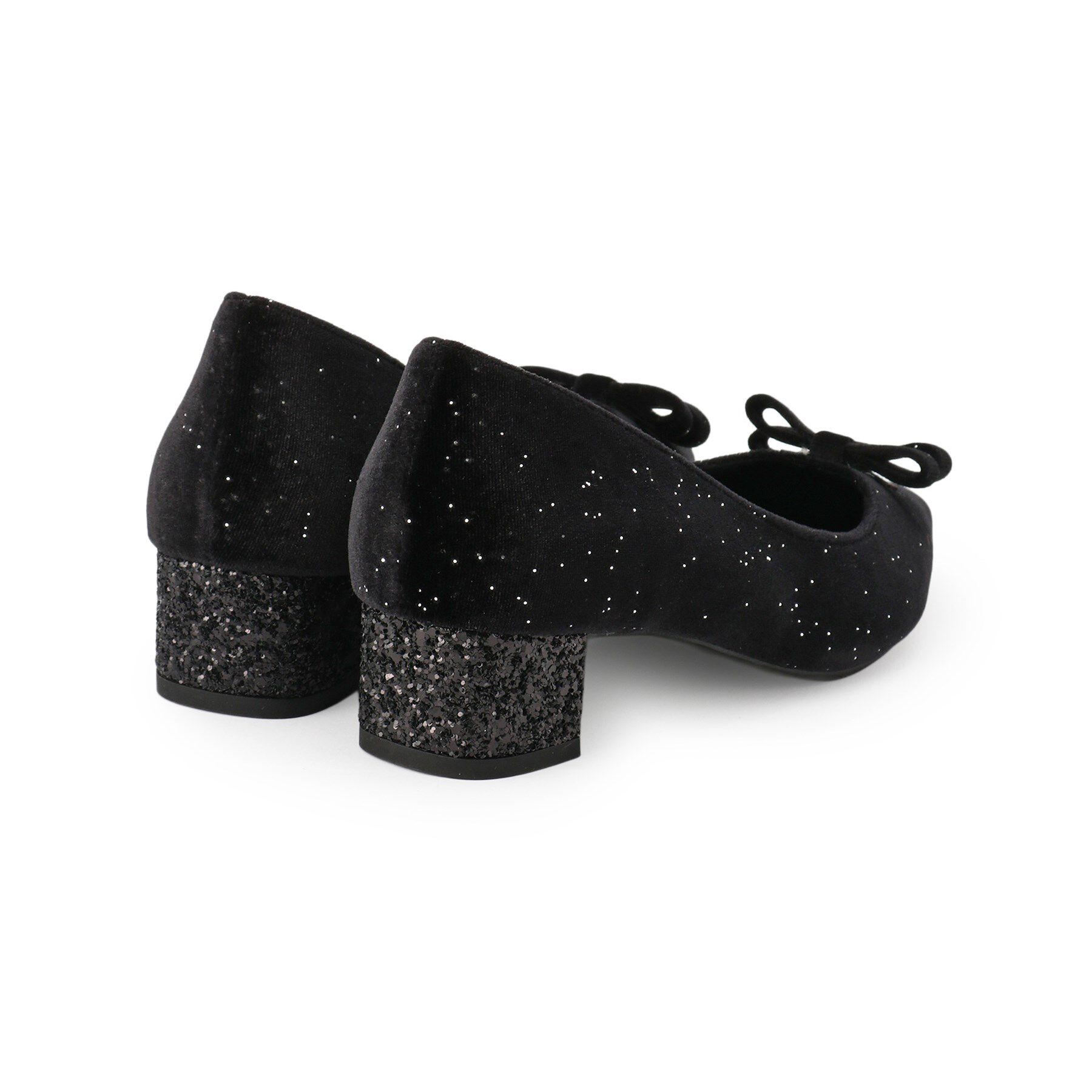 ESPERANZA「ラメベルベットダブルリボンパンプス」|パンプス|