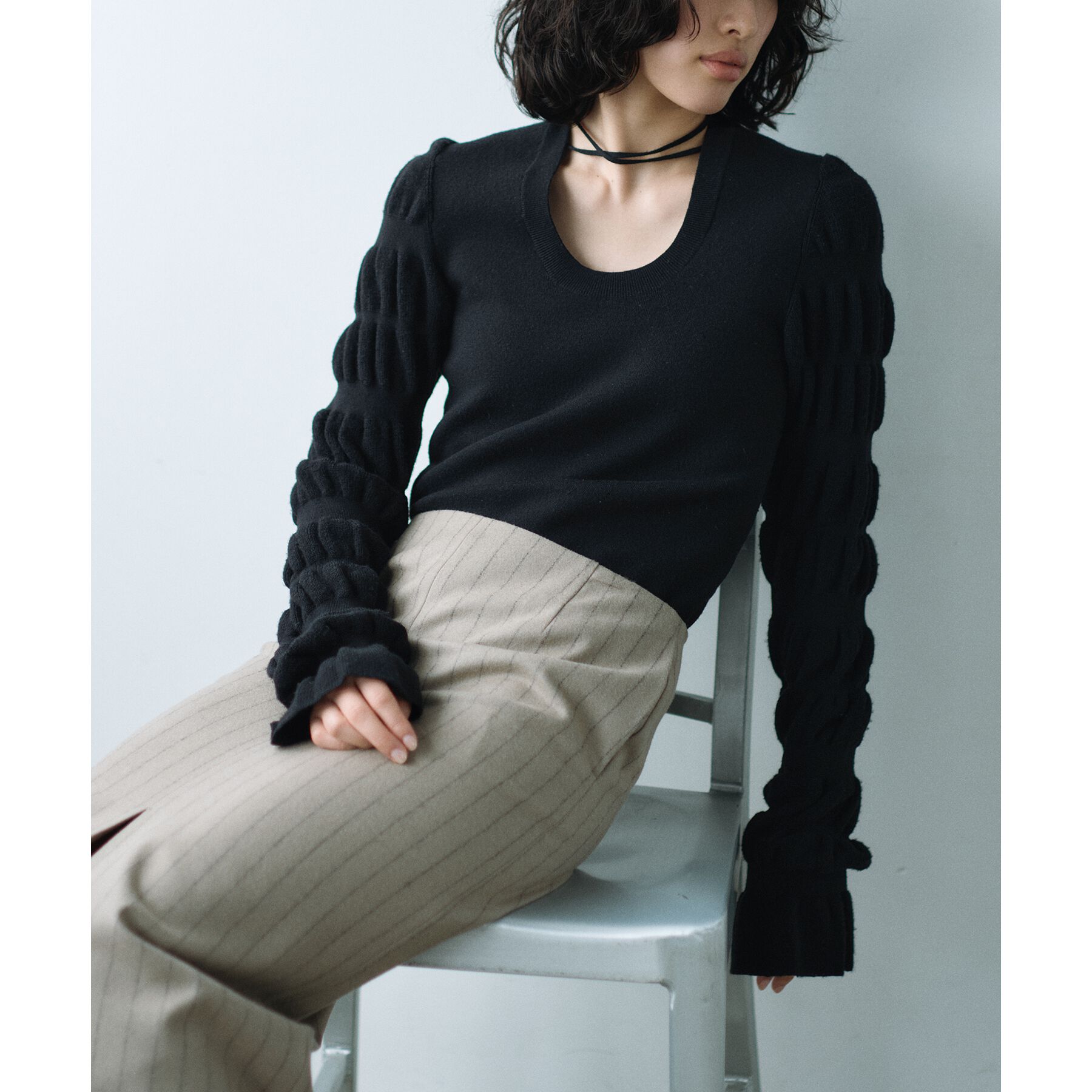 CODE A「gathered sleeves knit」|ニット・セーター|