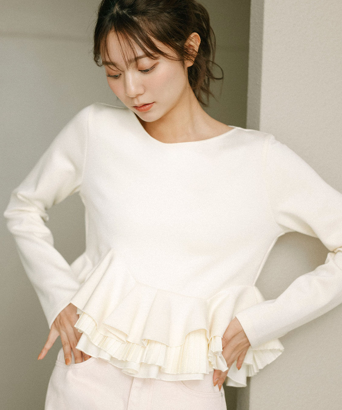 COCO DEAL「ランダムフリルペプラムトップス」|Tシャツ・カットソー|