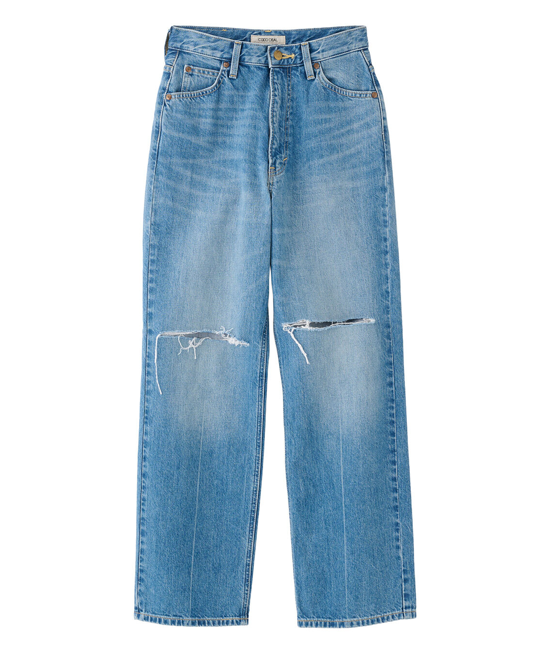 COCO DEAL「《COCO DEAL/Lee》ニースリットストレートデニムパンツ」|デニム|