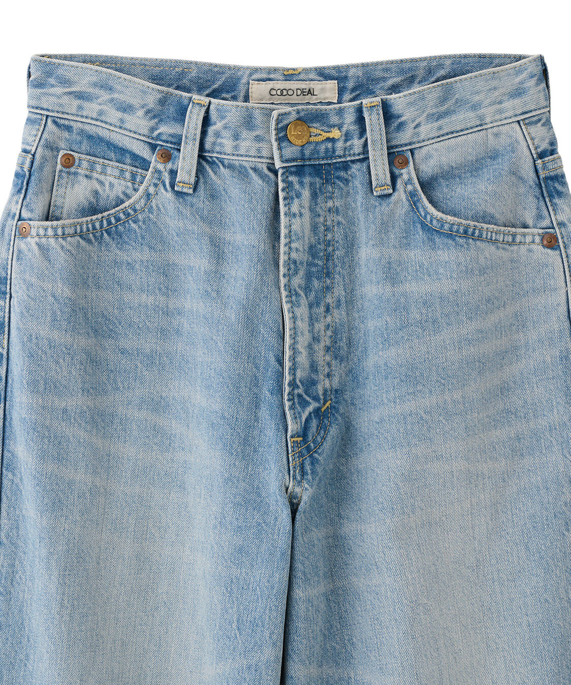 COCO DEAL「《COCO DEAL/Lee》ニースリットストレートデニムパンツ」|デニム|