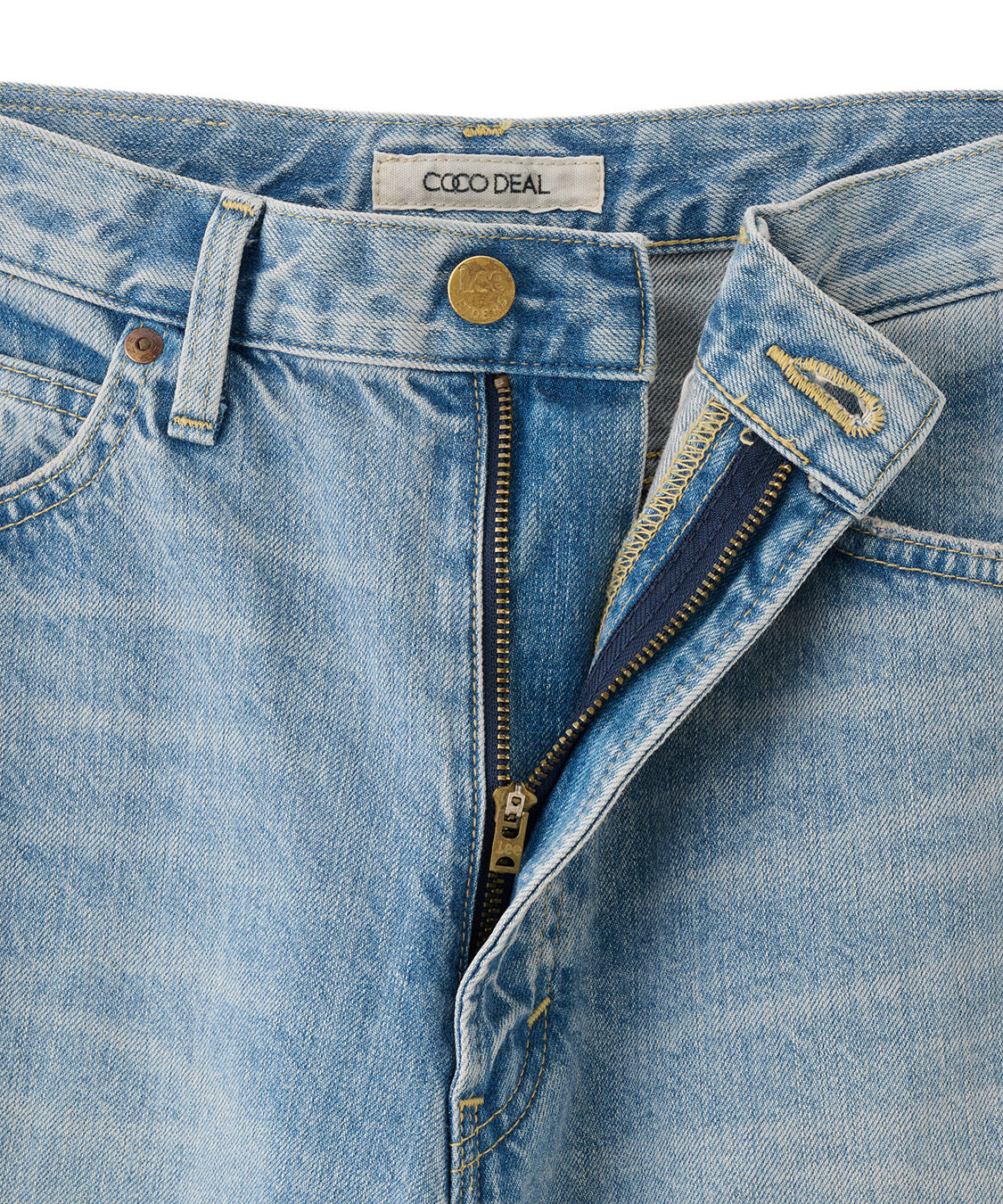 COCO DEAL「《COCO DEAL/Lee》ニースリットストレートデニムパンツ」|デニム|