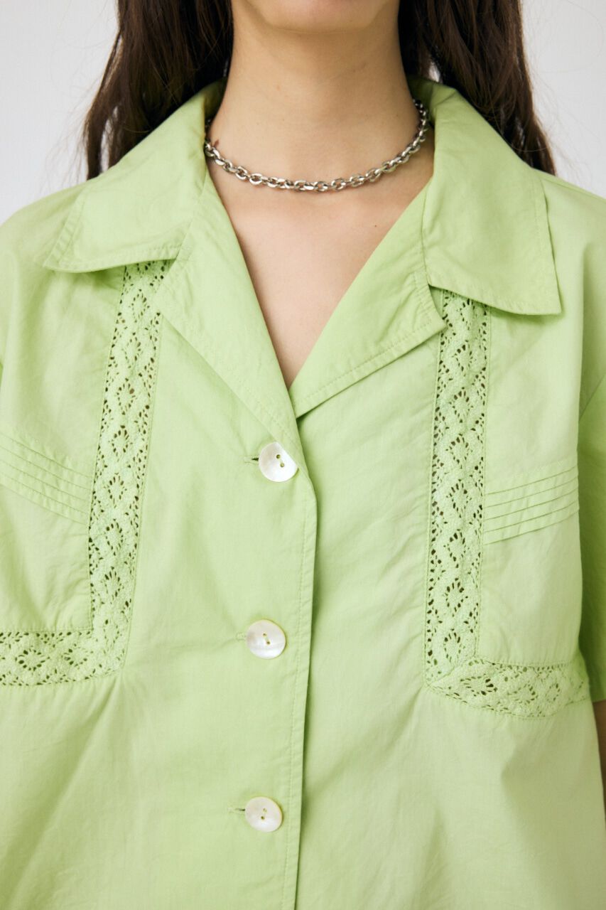 MOUSSY「CROCHET COMBI シャツ」|シャツ・ブラウス|