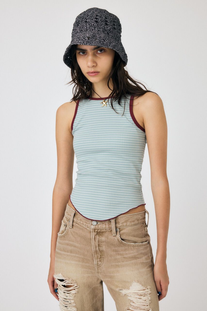 MOUSSY「CUP IN BORDER タンク」|タンクトップ|
