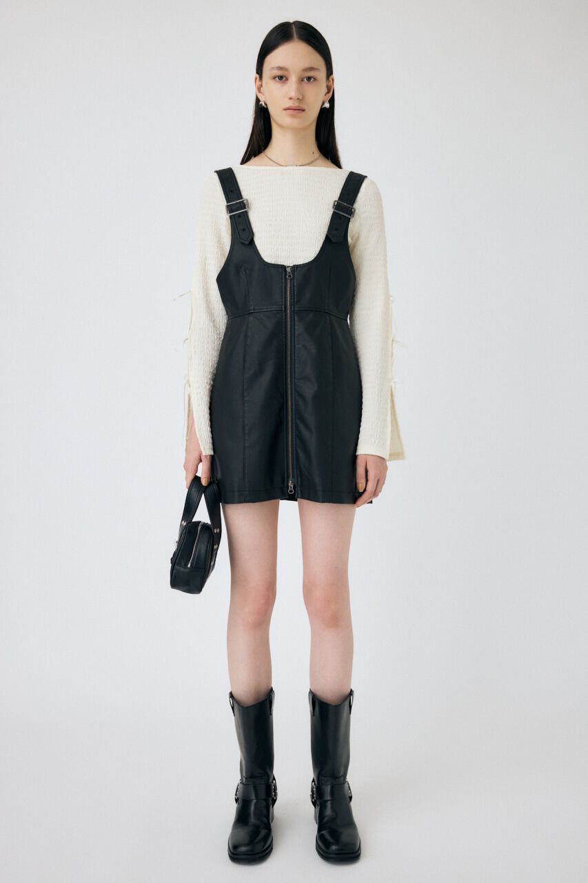 MOUSSY「FRONT ZIP ジャンパースカート」|ワンピース|