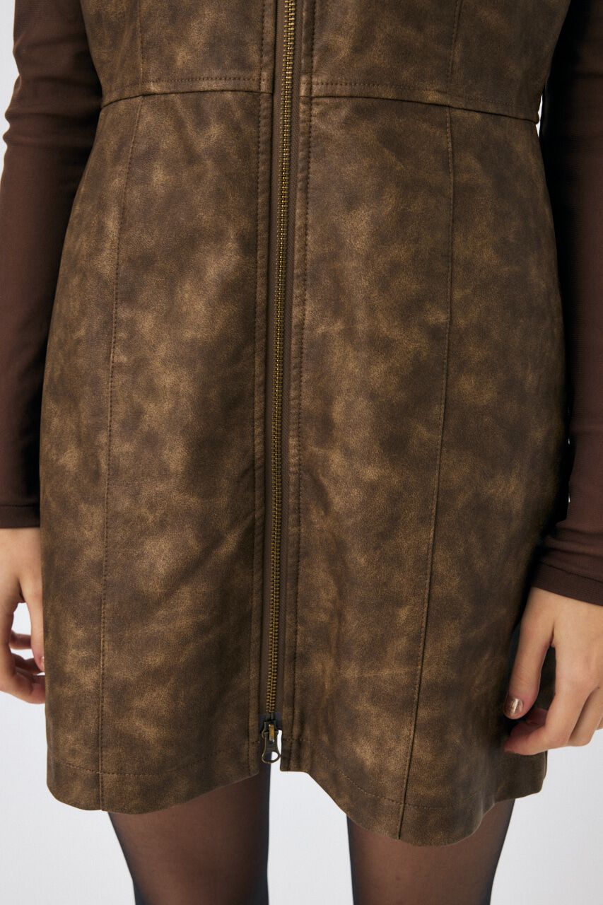 MOUSSY「FRONT ZIP ジャンパースカート」|ワンピース|