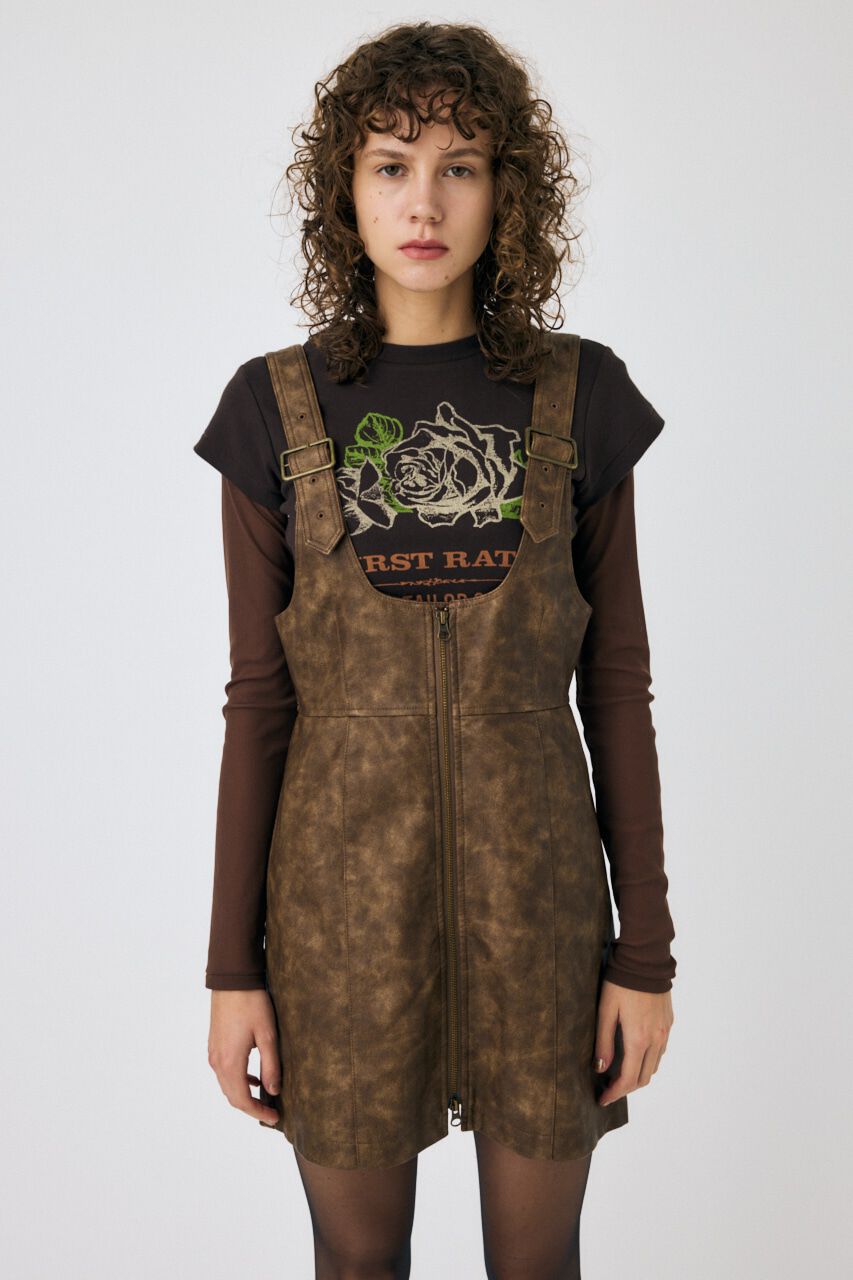 MOUSSY「FRONT ZIP ジャンパースカート」|ワンピース|