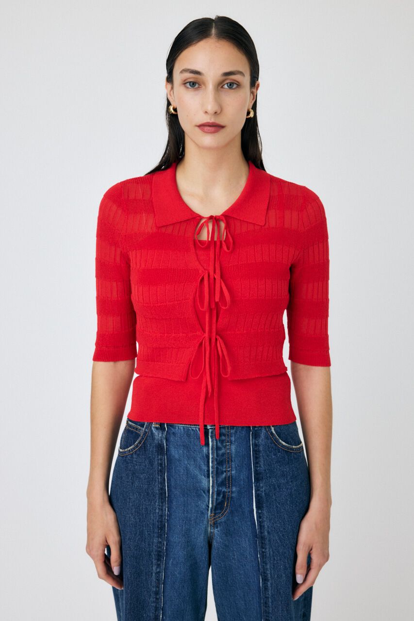 MOUSSY「KNIT CAMI & RIBBON シャツセット」|ニット・セーター|