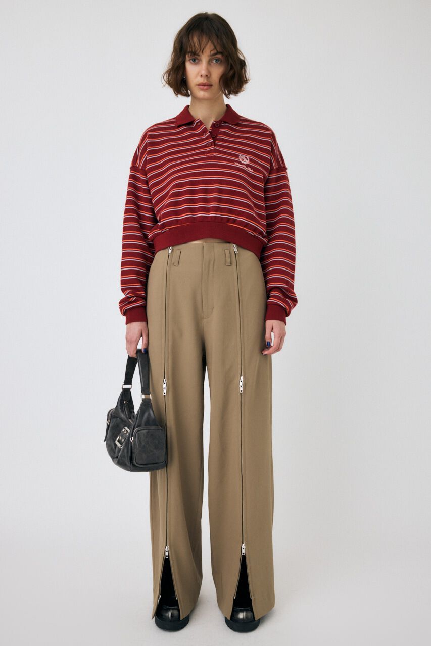 MOUSSY「EMBROIDERY ポロプルオーバー」|パーカー|