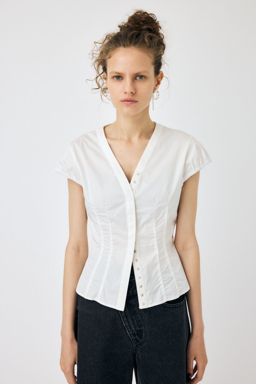 MOUSSY「CAPSLEEVE BUTTON シャツ」|シャツ・ブラウス|