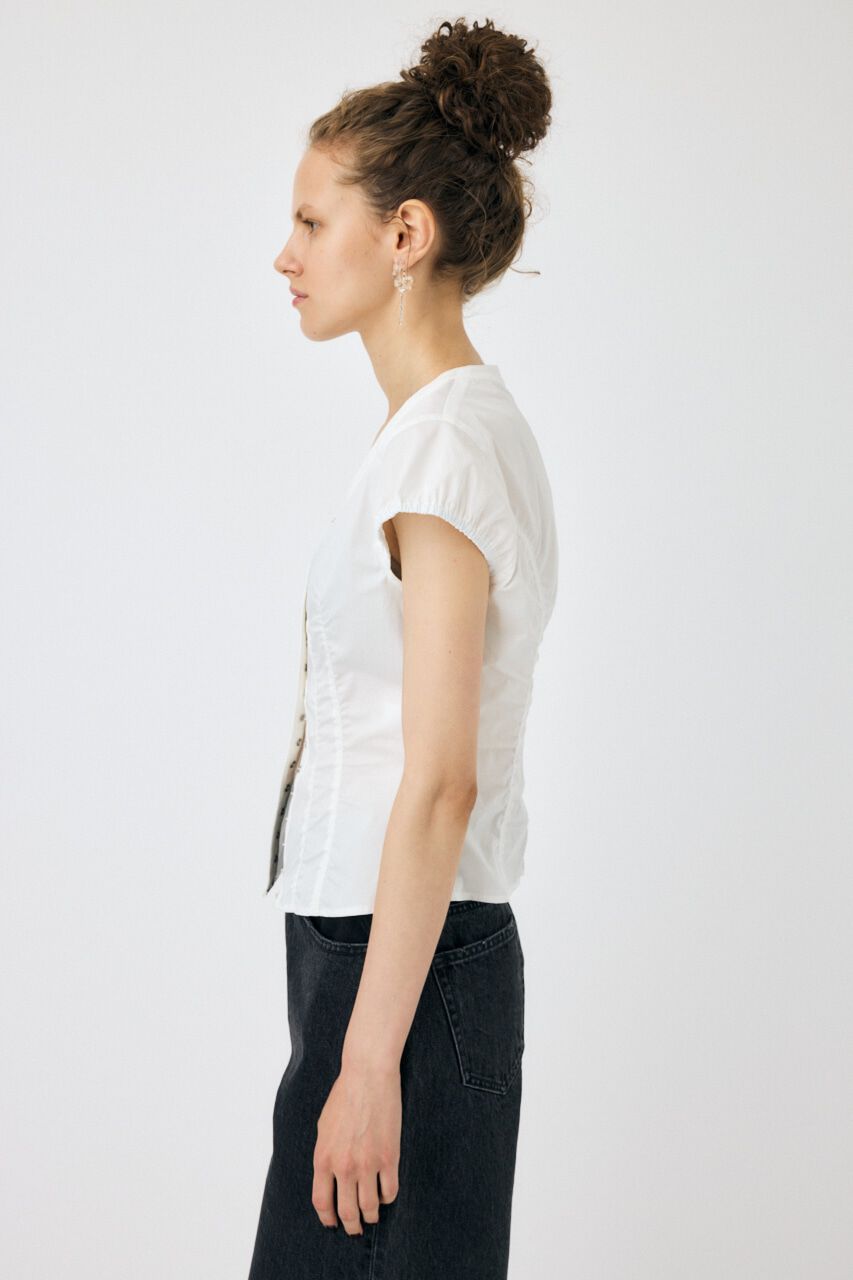 MOUSSY「CAPSLEEVE BUTTON シャツ」|シャツ・ブラウス|