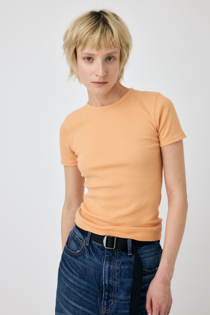 MOUSSY「BASIC RIB Tシャツ」|Tシャツ・カットソー|L/ORG1