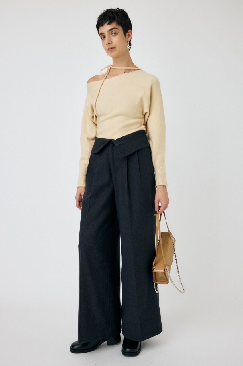 MOUSSY「FOLD WAIST ワイドスラックス」|その他|