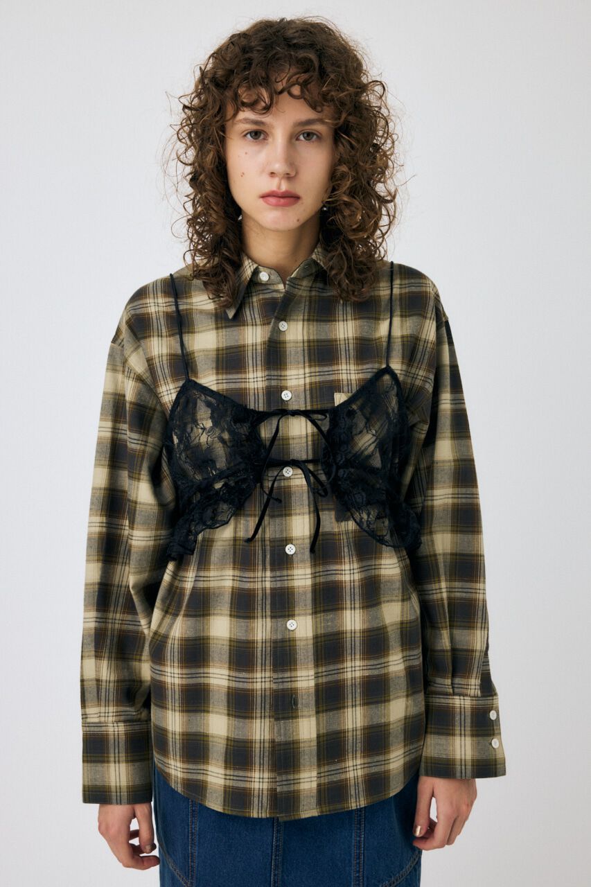 MOUSSY「LACY BUSTIER レイヤードシャツ」|シャツ・ブラウス|