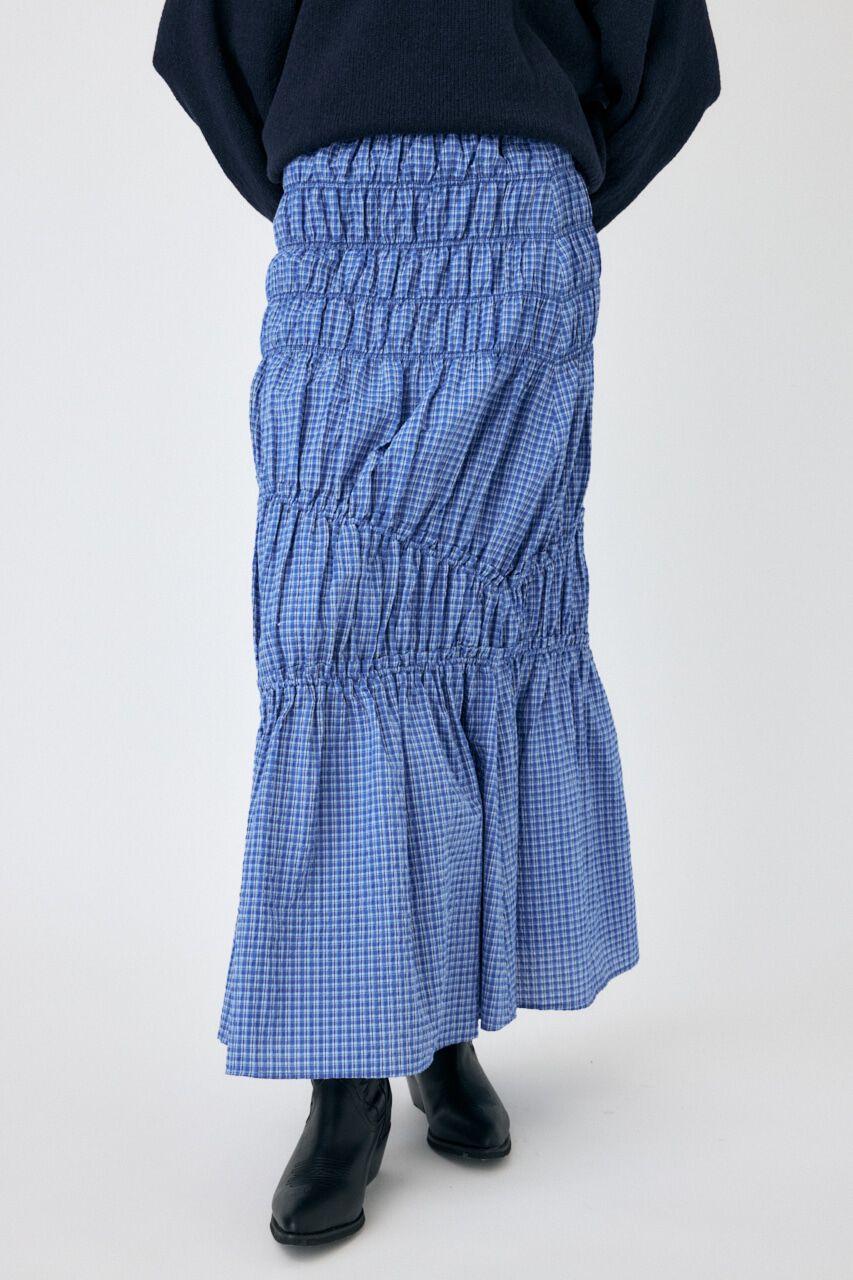 MOUSSY「PLAID GATHER スカート」|スカート|柄BLU5