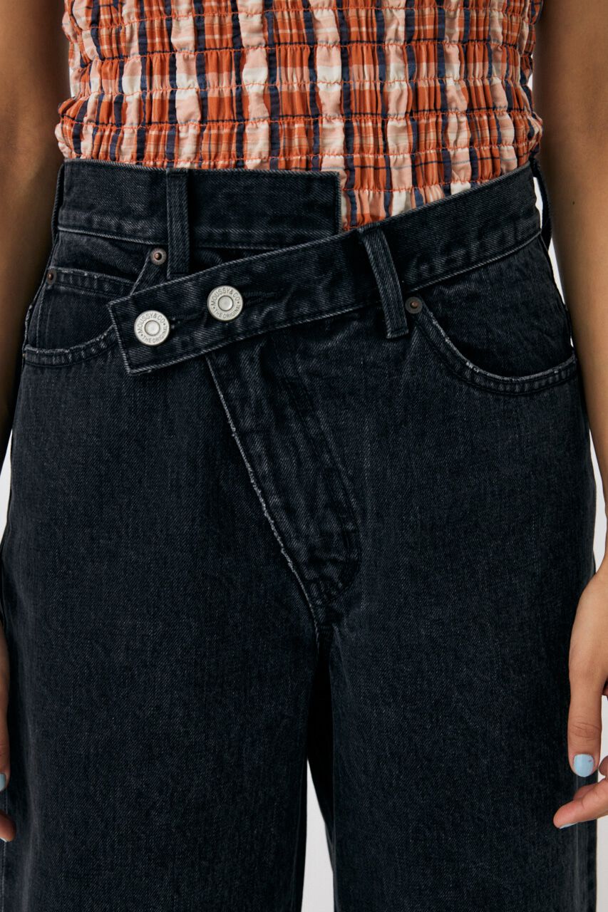 MOUSSY「CROSS WAIST ハーフパンツ」|デニム|