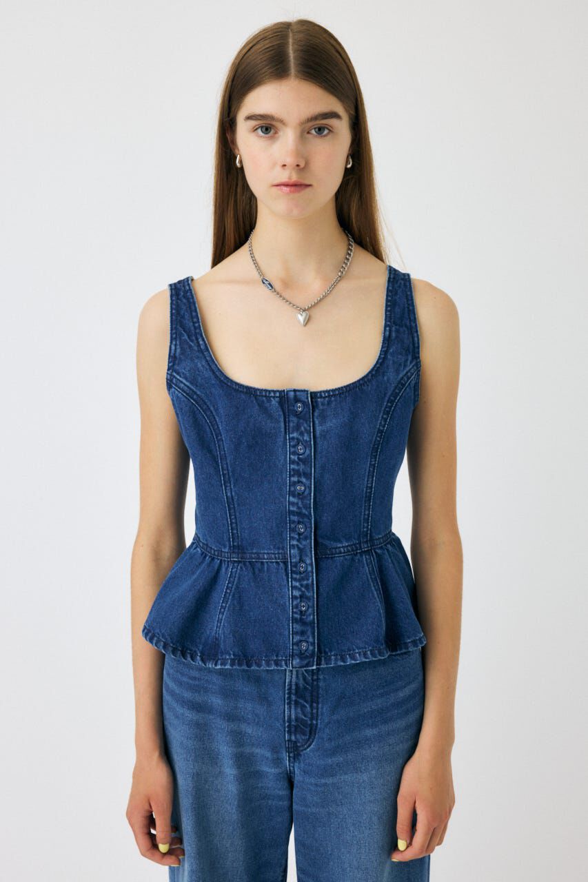 MOUSSY「SQUARE NECK デニム ビスチェ」|シャツ・ブラウス|