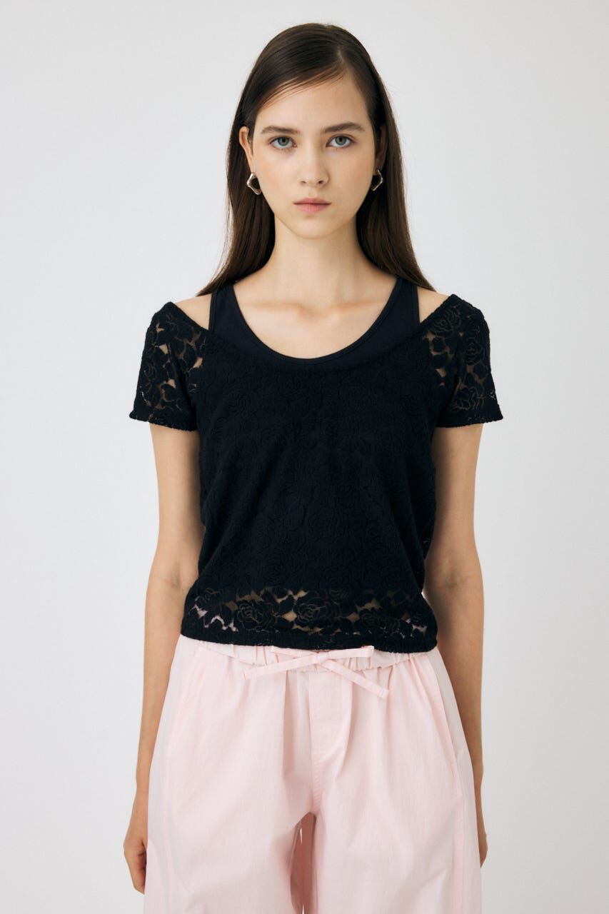 MOUSSY「LAYERED LACE トップス」|Tシャツ・カットソー|