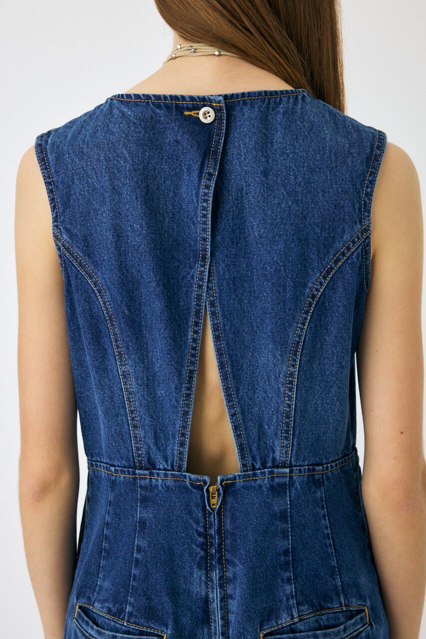 MOUSSY「BACK SLIT DENIM  オールインワン」|その他|