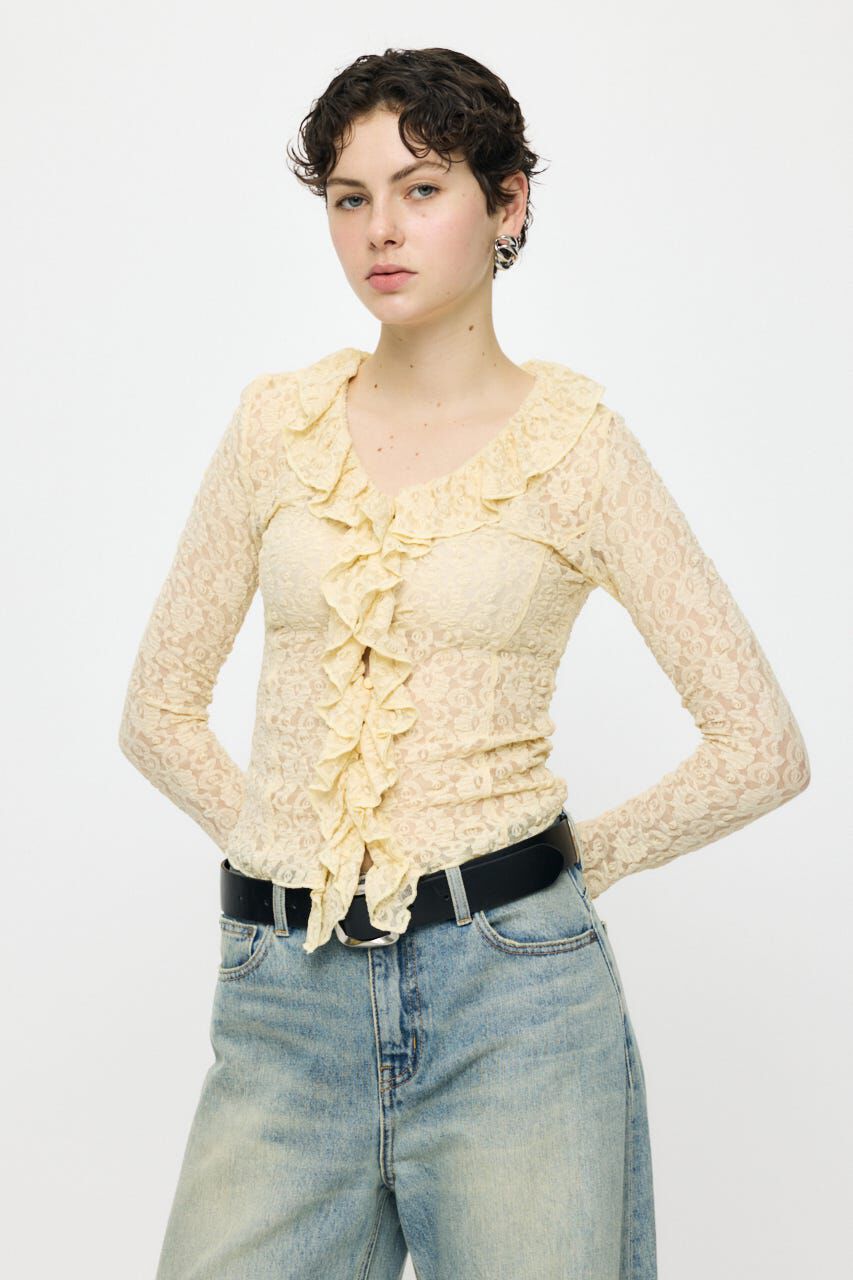 MOUSSY「LACE RUFFLE トップス」|Tシャツ・カットソー|