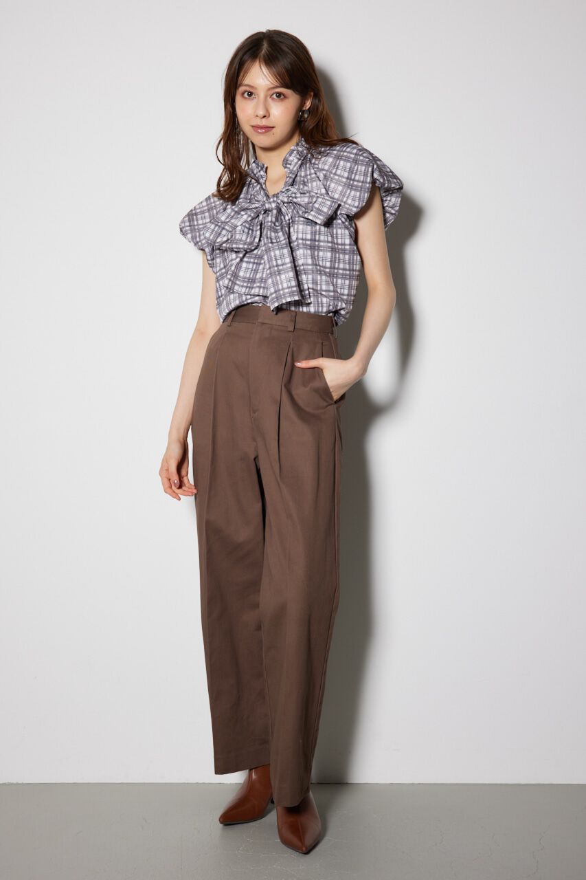 rienda「フロントタックチノジャストウエストパンツ」|その他|