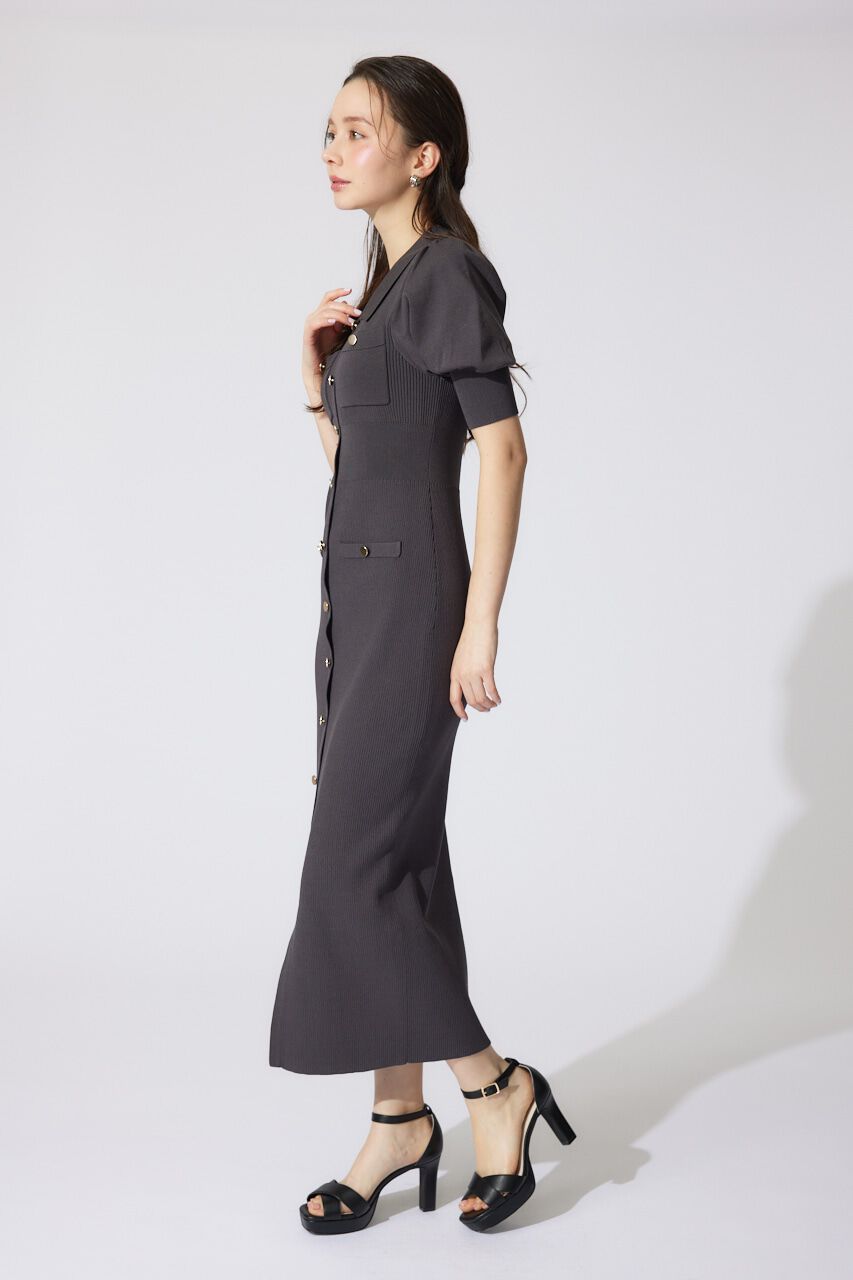 rienda「パフスリーブニットタイトワンピース」|ワンピース|